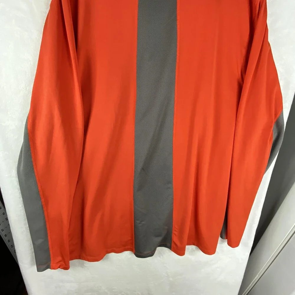 The North Face Shirt Mens 2XL Orange Gray Quarter Zip Long Sleeve Top NF00CP4U